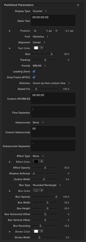 DH CounterX-parameters