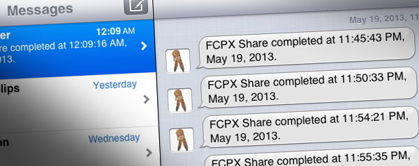 fcpx share imessage