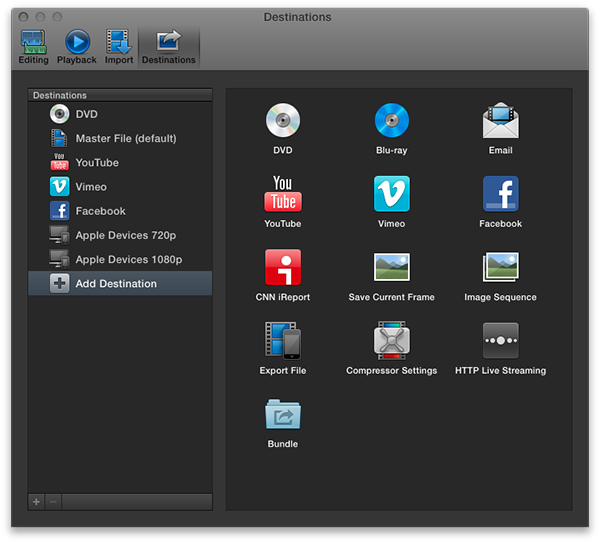 FCPX Share menu