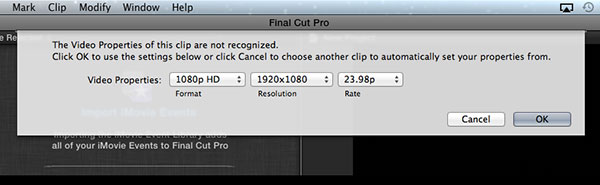 Templte specs FCPX