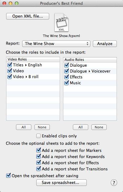 Producers best friend fcpx GUI