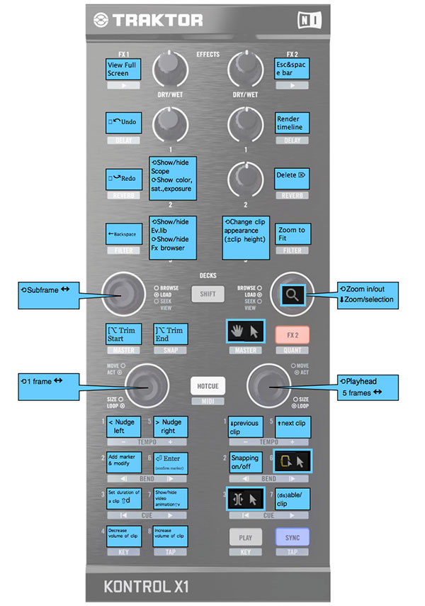 Tracktor Kontrol X1 FCPX layout