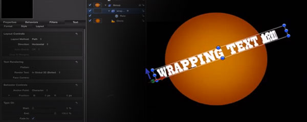 wrapping text Motion macbreak