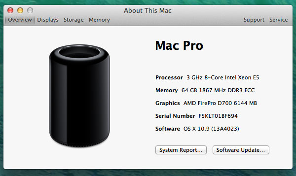 mac pro machine specs