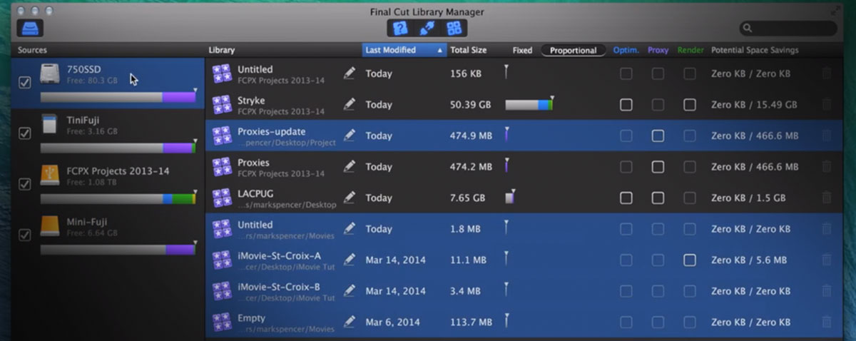 Library manager FCPX MBS