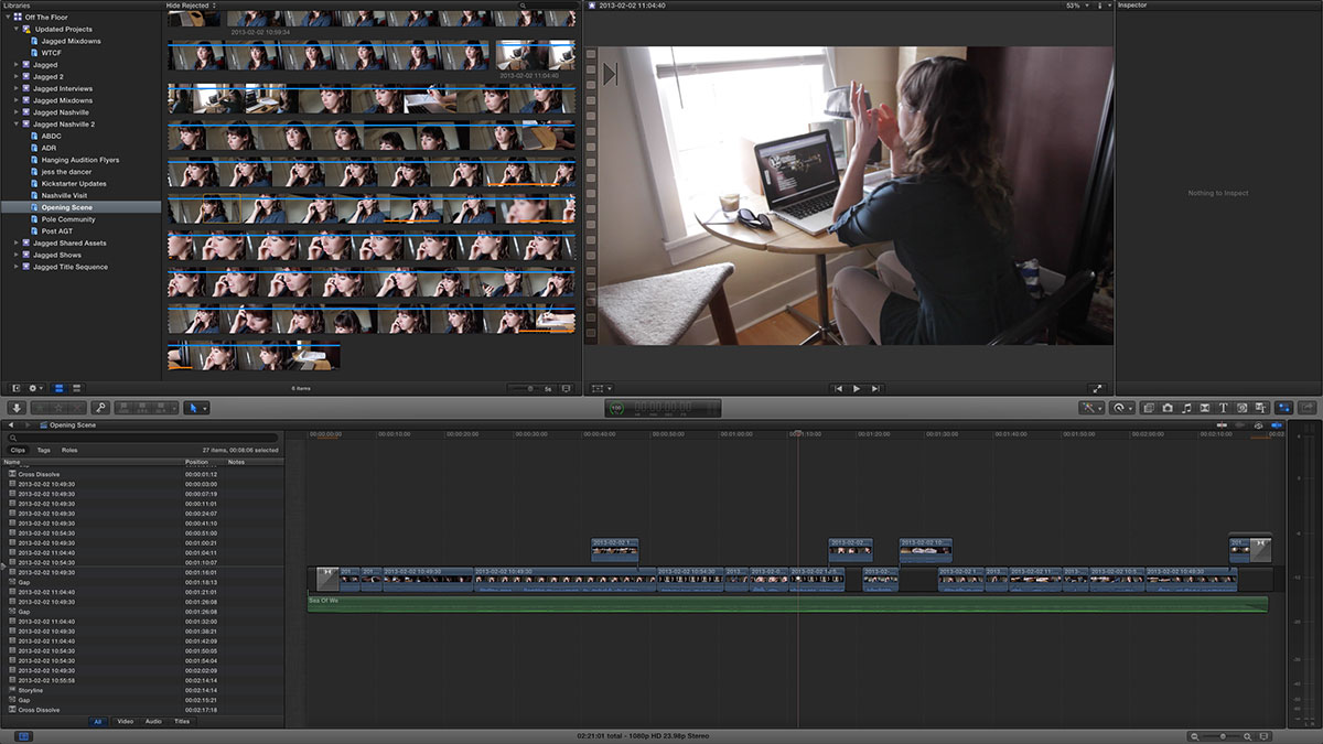 off the floor selects fcpx