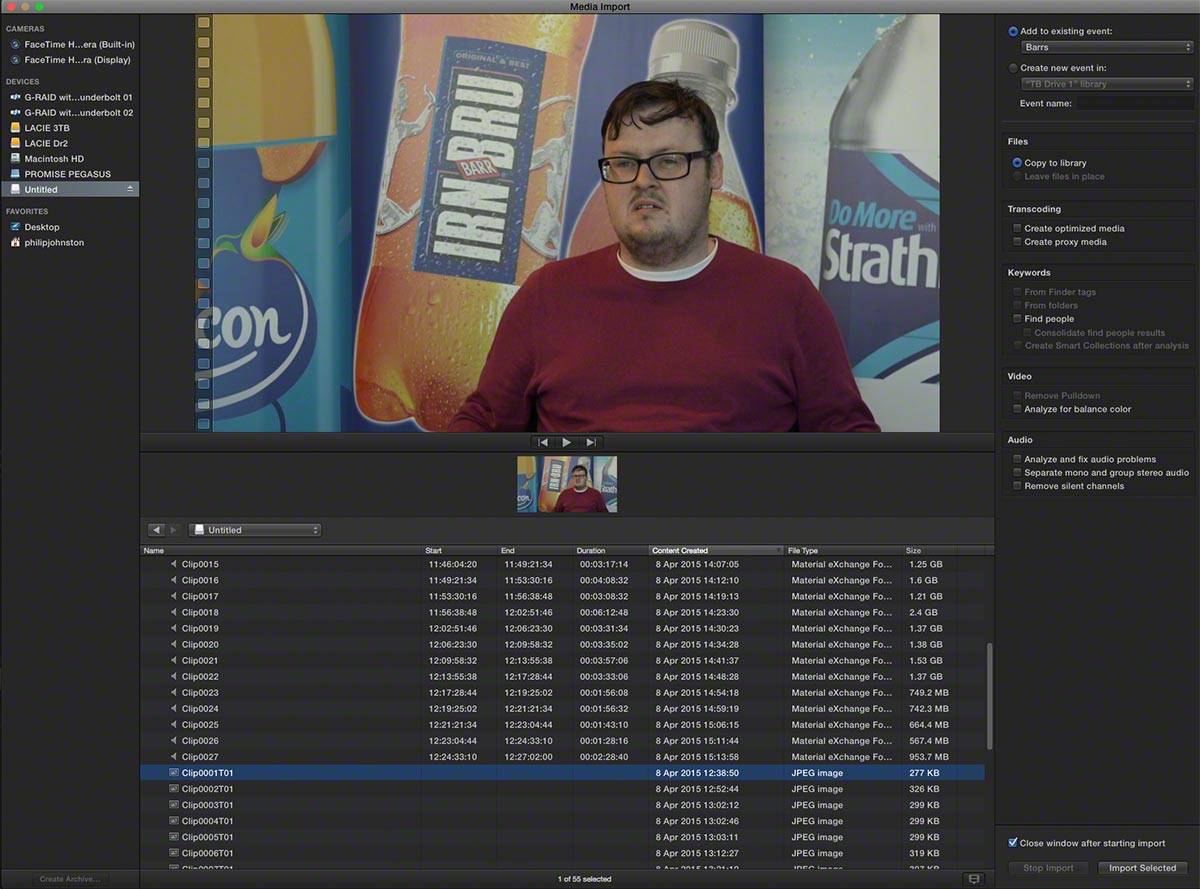 FCPX SONY XAVC L import