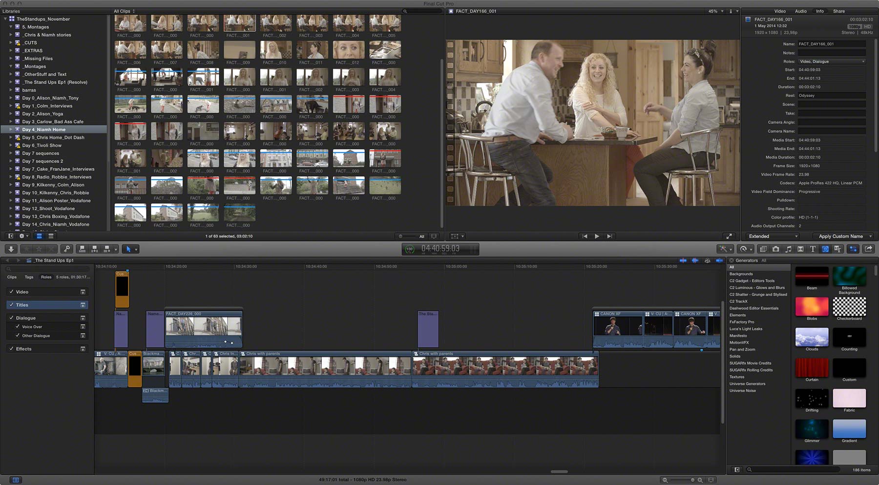 TSU1 Documentary Timeline in FCPX
