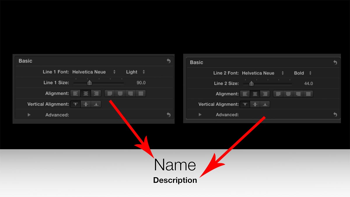 fcpx different weights styles