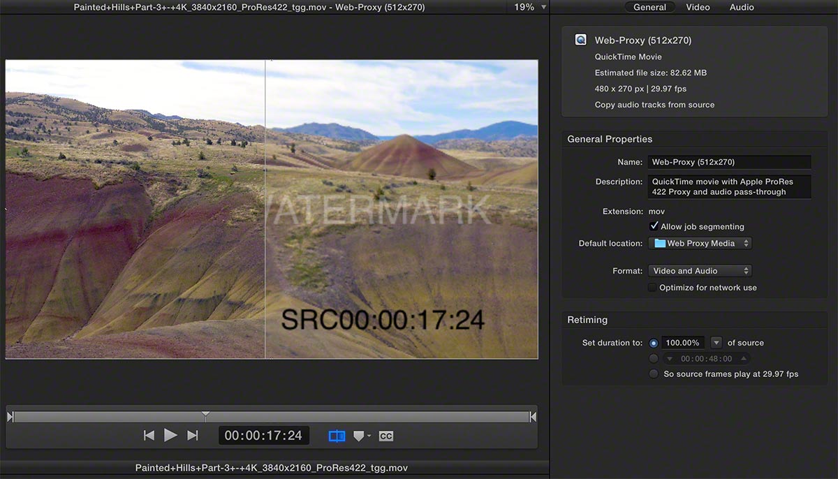 FCPX Watermarked Image Settings