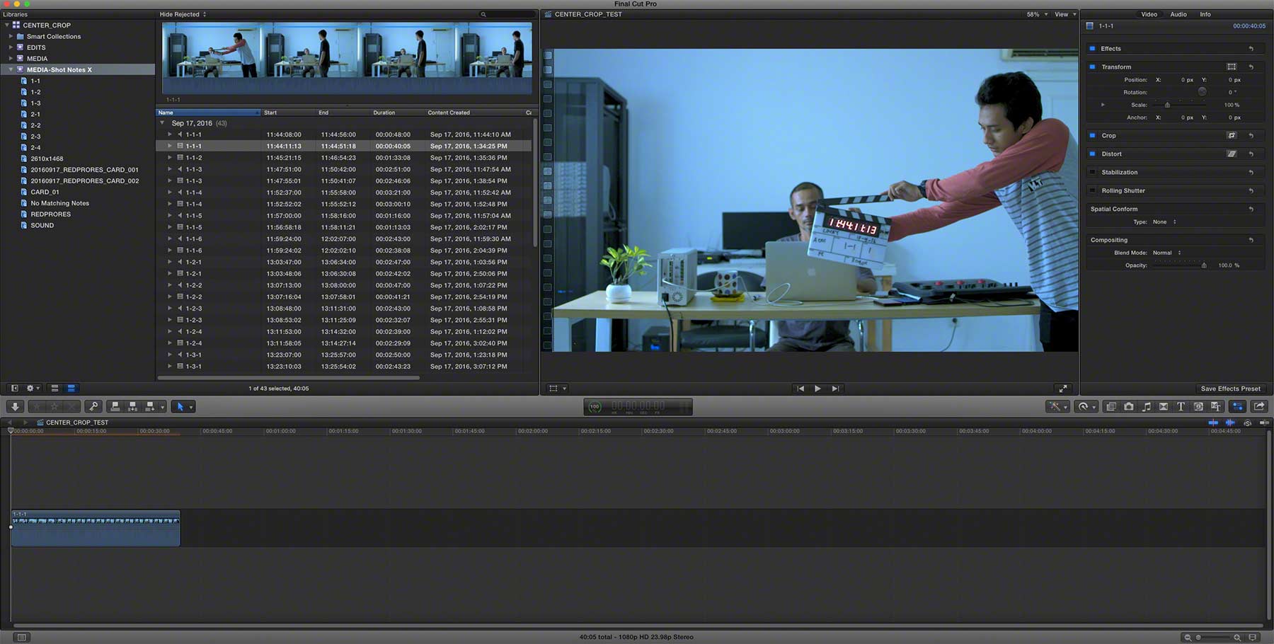 FCPX ShotNotes
