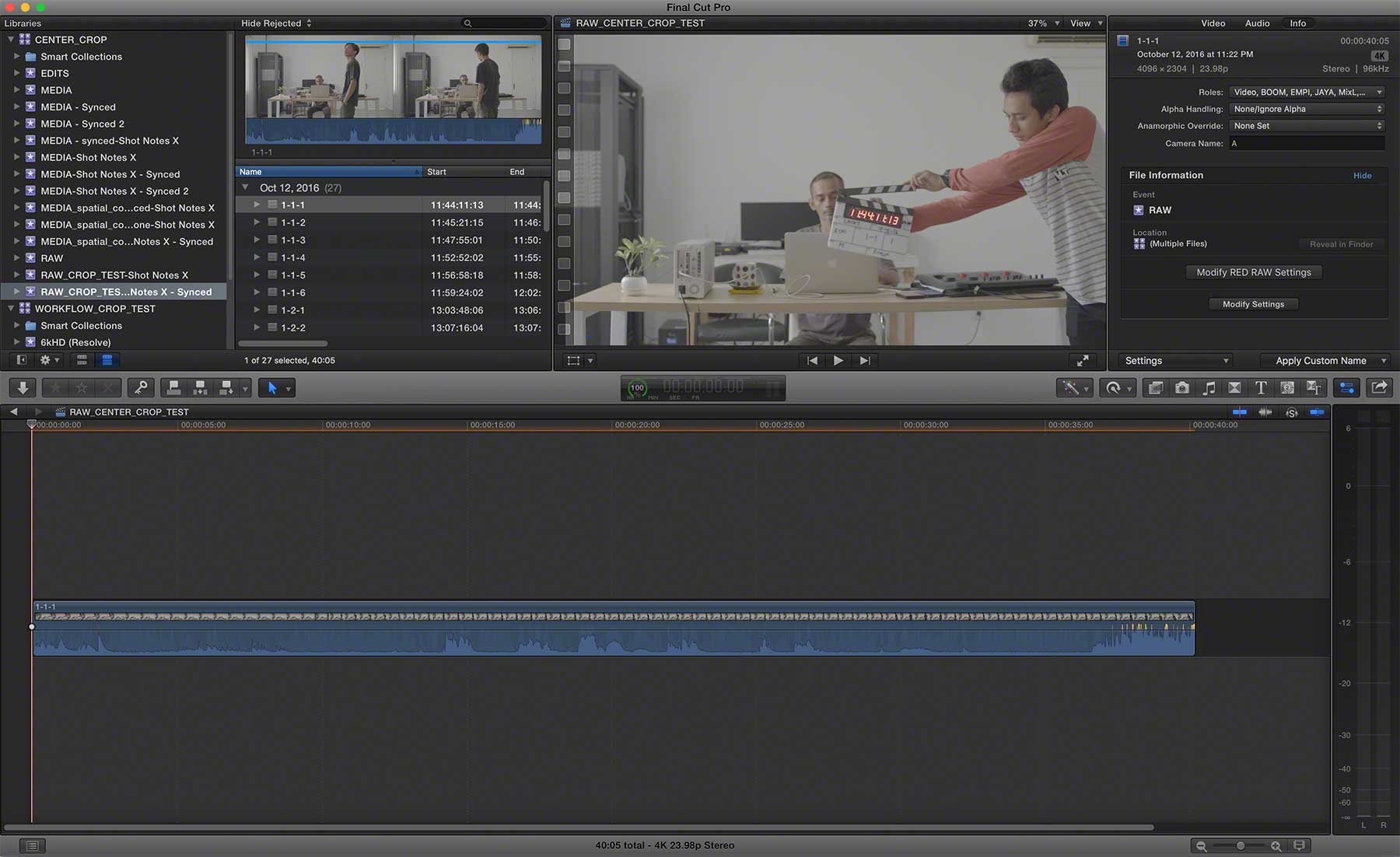 FCPX REDRAW CENTER EXTRACTION