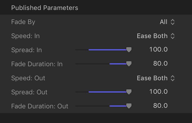3 Fade 3D Settings