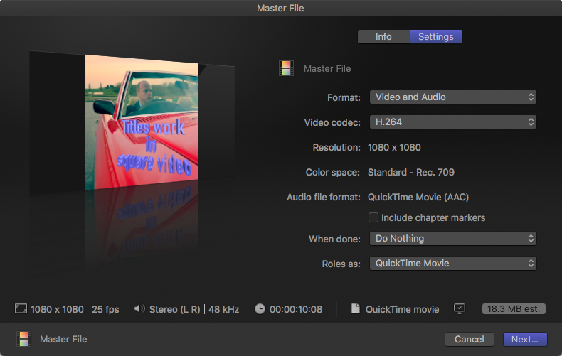 square video fcpx 12