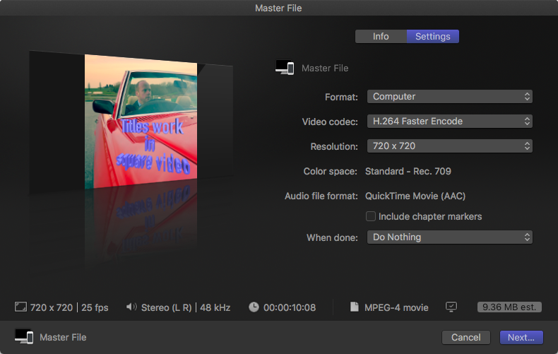 square video fcpx 13