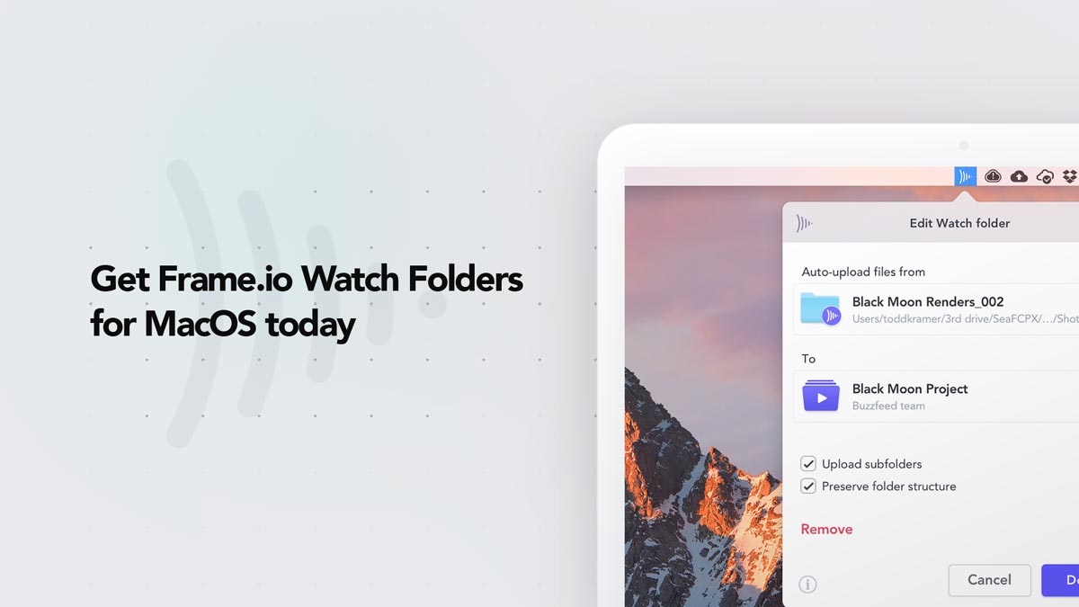 frame io fcpx fcpdotco menu bar