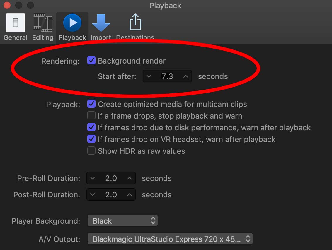 background rendering fcpx