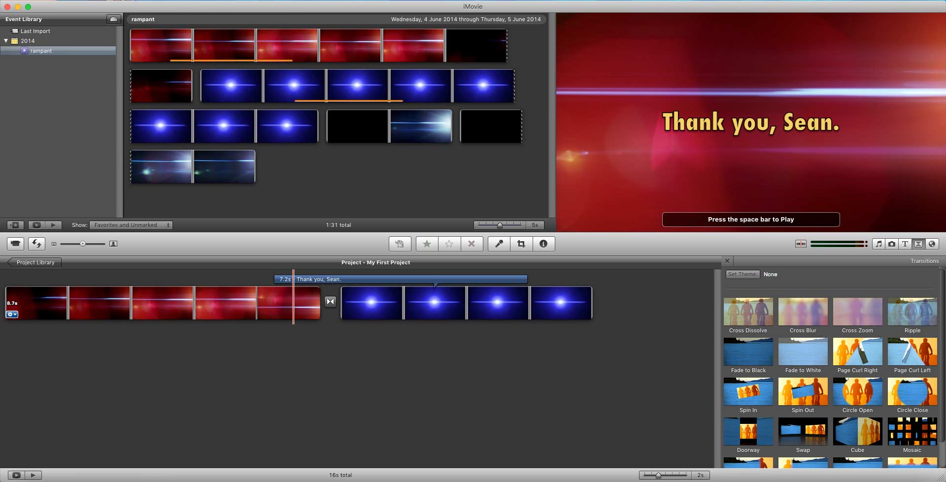 iMovie 09 getting there
