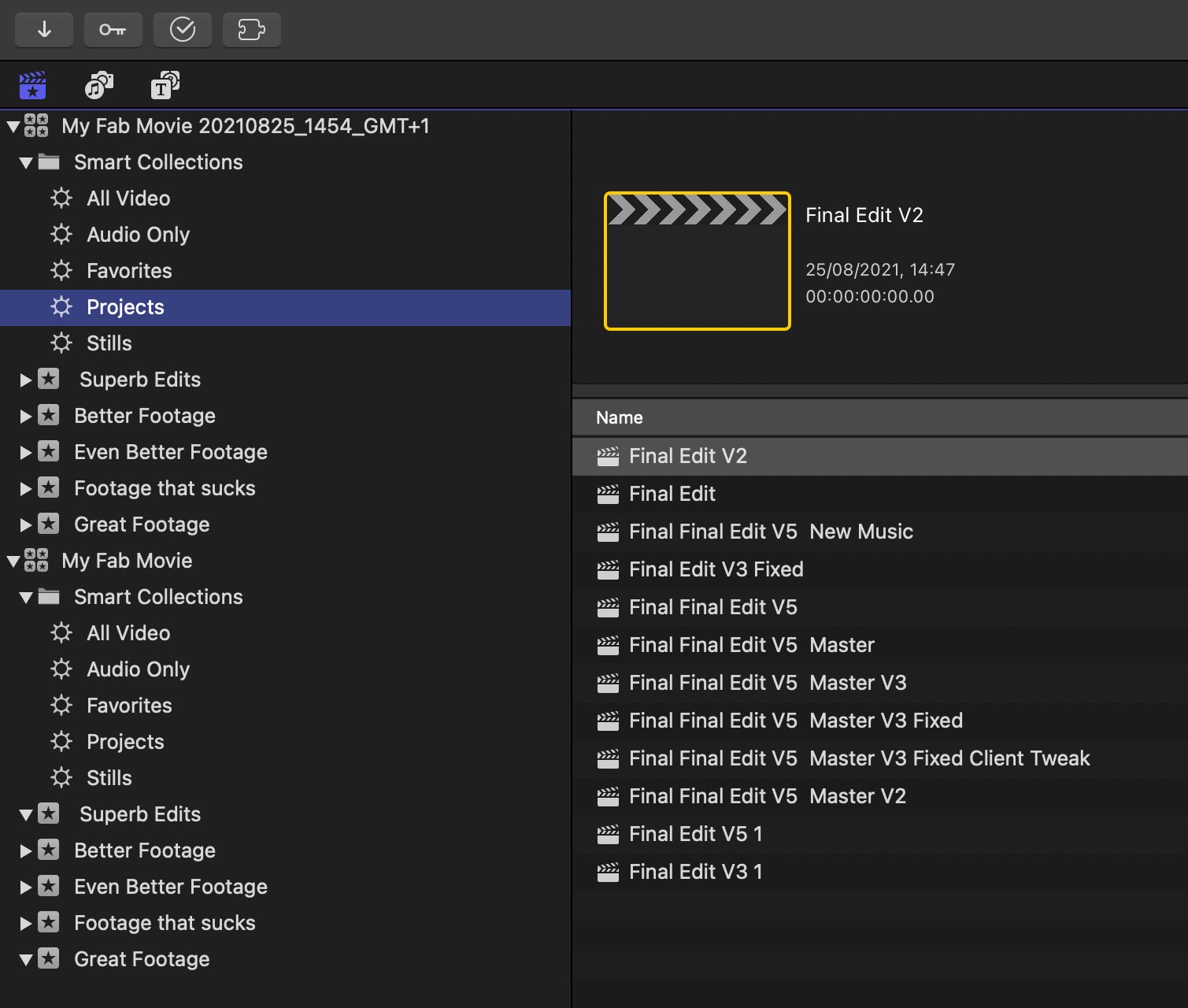 find lost fcp project 18