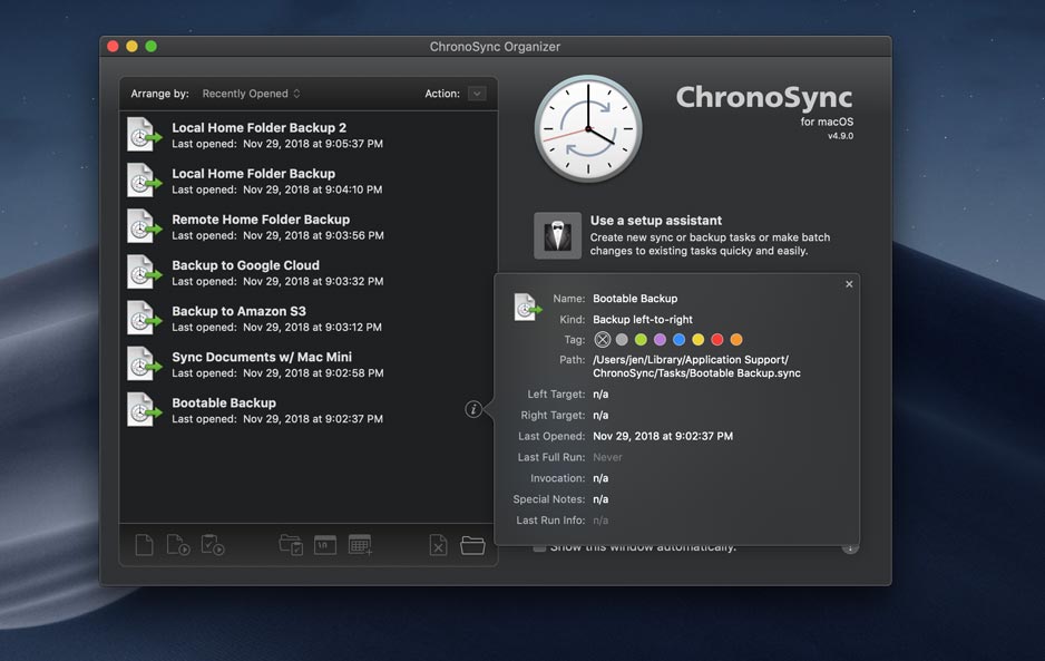 ChronoSync Organizer