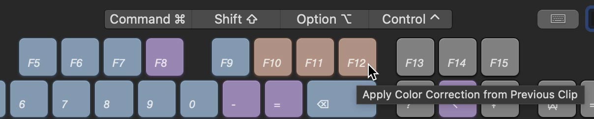 fcp shortcutes f keys